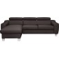 - Canapé d'angle en cuir italien de luxe 5 places ASTRA, chocolat, angle gauche