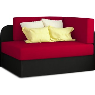 Canapé convertible 2 places moderne en tissu Rouge / Noir