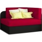 Canapé convertible 2 places moderne en tissu Rouge / Noir, coffre, ROSEN Canapé convertible 2 places moderne en tissu Rouge / Noir, coffre, ROSEN