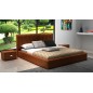Lit design en cuir italien de luxe NATURA, marron, 180x200
