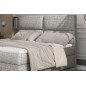 Ensemble boxspring complet tête de lit + sommiers + matelas + surmatelas AMARIS de VENESETTI - tissu luxe gris - 180x200 cm