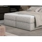 Ensemble boxspring complet tête de lit + sommiers + matelas + surmatelas AMARIS de VENESETTI - tissu luxe gris - 180x200 cm