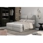 Ensemble boxspring complet tête de lit + sommiers + matelas + surmatelas AMARIS de VENESETTI - tissu luxe gris - 180x200 cm