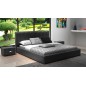 Lit design en cuir italien de luxe NATURA, gris foncé, 160x200