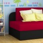 Canapé convertible 2 places moderne en tissu Rouge / Noir, coffre, ROSEN Canapé convertible 2 places moderne en tissu Rouge / Noir, coffre, ROSEN