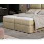 Ensemble boxspring complet tête de lit + sommiers + matelas + surmatelas AMARIS de VENESETTI - tissu luxe beige - 160x200 cm