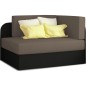 Canapé convertible 2 places moderne en tissu Rouge / Noir, coffre, ROSEN Canapé convertible 2 places moderne en tissu Rouge / Noir, coffre, ROSEN