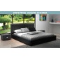 Lit design en cuir italien de luxe NATURA, noir, 180x200