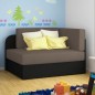 Canapé convertible 2 places moderne en tissu Rouge / Noir, coffre, ROSEN Canapé convertible 2 places moderne en tissu Rouge / Noir, coffre, ROSEN