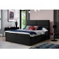Ensemble boxspring complet tête de lit + sommiers + matelas + surmatelas AMARIS de VENESETTI - tissu luxe noir - 160x200 cm