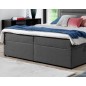 Ensemble boxspring complet tête de lit + sommiers + matelas + surmatelas AMARIS de VENESETTI - tissu luxe noir - 160x200 cm