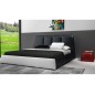 Lit design en cuir italien de luxe VERDI, noir et blanc, 180x200