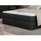 Ensemble boxspring complet tête de lit + sommiers + matelas + surmatelas AMARIS de VENESETTI - simili cuir noir - 180x200 cm
