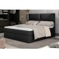 Ensemble boxspring complet tête de lit + sommiers + matelas + surmatelas AMARIS de VENESETTI - simili cuir noir - 180x200 cm
