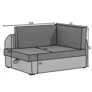 Canapé convertible 2 places moderne en tissu Marron et beige