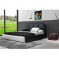 Lit design en cuir italien de luxe VERDI, noir et blanc, 160x200