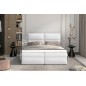 Ensemble boxspring complet tête de lit + sommiers + matelas + surmatelas AMARIS de VENESETTI - simili cuir blanc - 140x200 cm