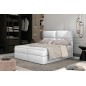 Ensemble boxspring complet tête de lit + sommiers + matelas + surmatelas AMARIS de VENESETTI - simili cuir blanc - 160x200 cm