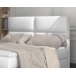 Ensemble boxspring complet tête de lit + sommiers + matelas + surmatelas AMARIS de VENESETTI - simili cuir blanc - 160x200 cm