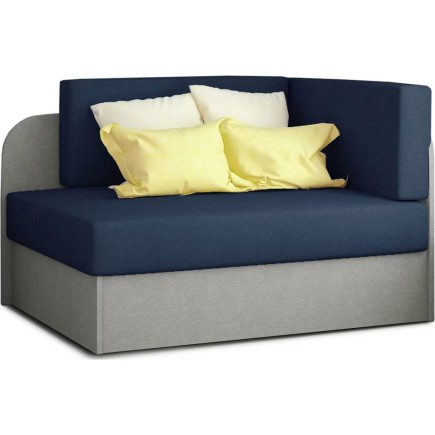 Canapé convertible 2 places moderne en tissu bleu foncé / Gris clair