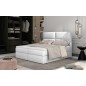 Ensemble boxspring complet tête de lit + sommiers + matelas + surmatelas AMARIS de VENESETTI - simili cuir blanc - 180x200 cm
