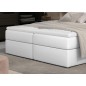 Ensemble boxspring complet tête de lit + sommiers + matelas + surmatelas AMARIS de VENESETTI - simili cuir blanc - 180x200 cm
