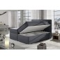 Ensemble boxspring complet tête de lit + sommiers + matelas + surmatelas BORIS de VENESETTI - tissu luxe gris foncé - 160x200 cm