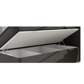 Ensemble boxspring complet tête de lit + sommiers + matelas + surmatelas BORIS de VENESETTI - tissu luxe gris foncé - 160x200 cm