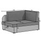 Canapé convertible 2 places moderne en tissu bleu foncé / Gris clair, coffre, ROSEN Canapé convertible 2 places moderne en tissu bleu foncé / Gris clair, coffre, ROSEN