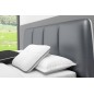 Lit design en cuir italien de luxe VERDI, chocolat et blanc, 140x190