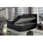 Ensemble boxspring complet tête de lit + sommiers + matelas + surmatelas BORIS de VENESETTI - tissu luxe noir - 140x200 cm