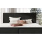 Ensemble boxspring complet tête de lit + sommiers + matelas + surmatelas BORIS de VENESETTI - tissu luxe noir - 180x200 cm