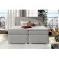 Ensemble boxspring complet tête de lit + sommiers + matelas + surmatelas BORIS de VENESETTI - tissu luxe gris clair - 140x200 cm