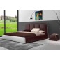 Lit design en cuir italien de luxe VERDI, chocolat et blanc, 180x200