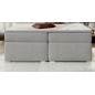 Ensemble boxspring complet tête de lit + sommiers + matelas + surmatelas BORIS de VENESETTI - tissu luxe gris clair - 180x200 cm
