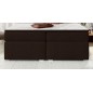 Ensemble boxspring complet tête de lit + sommiers + matelas + surmatelas BORIS de VENESETTI - tissu luxe chocolat - 140x200 cm