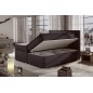 Ensemble boxspring complet tête de lit + sommiers + matelas + surmatelas BORIS de VENESETTI - tissu luxe chocolat - 160x200 cm