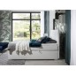 Ensemble boxspring complet tête de lit + sommiers + matelas + surmatelas BORIS de VENESETTI - simili cuir blanc - 180x200 cm