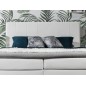 Ensemble boxspring complet tête de lit + sommiers + matelas + surmatelas BORIS de VENESETTI - simili cuir blanc - 180x200 cm