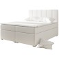 Ensemble boxspring complet tête de lit + sommiers + matelas + surmatelas BORIS de VENESETTI - simili cuir blanc - 140x200 cm