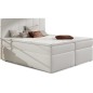 Ensemble boxspring complet tête de lit + sommiers + matelas + surmatelas BORIS de VENESETTI - simili cuir blanc - 140x200 cm