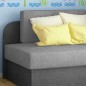Canapé convertible 2 places moderne en tissu Gris clair / Gris foncé, coffre, ROSEN Canapé convertible 2 places moderne en tissu Gris clair / Gris foncé, coffre, ROSEN