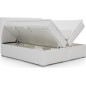 Ensemble boxspring complet tête de lit + sommiers + matelas + surmatelas BORIS de VENESETTI - simili cuir blanc - 160x200 cm