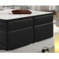 Ensemble boxspring complet tête de lit + sommiers + matelas + surmatelas BORIS de VENESETTI - simili cuir noir - 180x200 cm