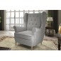 Fauteuil 1 place en tissu catégorie luxe, gris, ARNAUD