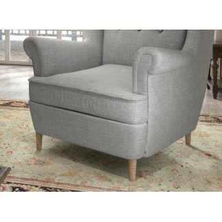 Fauteuil 1 place en tissu catégorie luxe, gris, ARNAUD