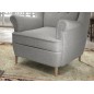 Fauteuil 1 place en tissu catégorie luxe, gris, ARNAUD