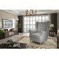 Fauteuil 1 place en tissu catégorie luxe, gris, ARNAUD