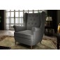 Fauteuil 1 place en tissu catégorie luxe, gris foncé, ARNAUD