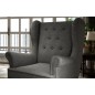 Fauteuil 1 place en tissu catégorie luxe, gris foncé, ARNAUD